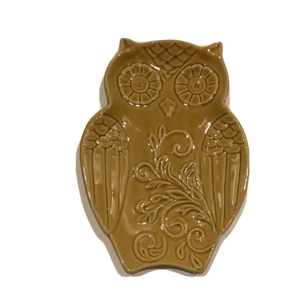 Owl Spoon Rest Fall Decor Ceramic Stove Counter